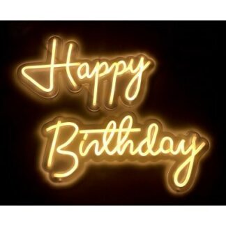 Scritta led Happy Birthday luce bianca calda