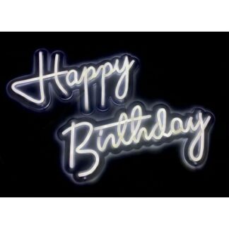 Scritta led Happy Birthday luce bianca fredda