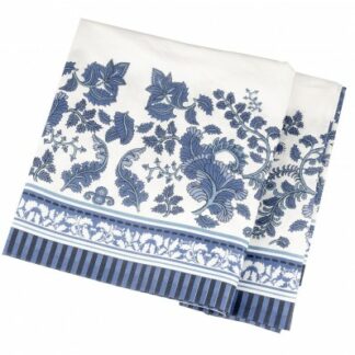 Tovaglia effetto tessuto decorazioni blu
