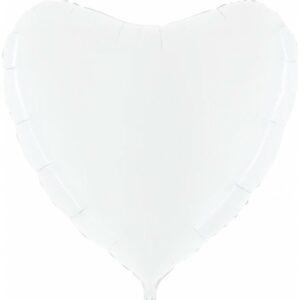 Palloncino In Mylar Cuore 36" Bianco
