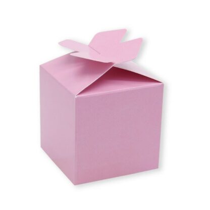 Scatoline portaconfetti 5 x 7 x 5 cm cubetto Rosa con fiocco