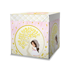 Box Surprise Prima Comunione Rosa 50x50 cm