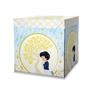 Box Surprise Prima Comunione Celeste 50x50 cm