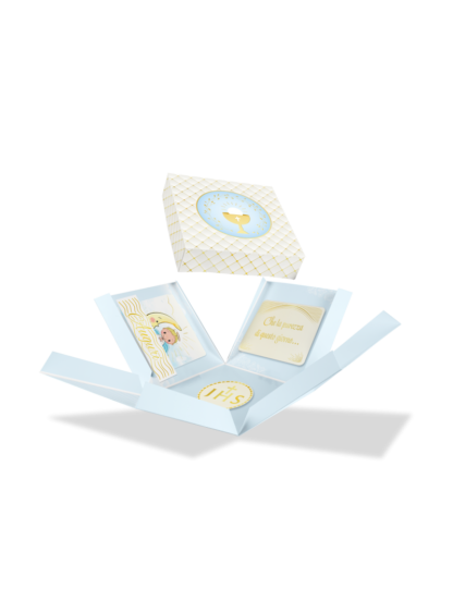 Box Surprise Prima Comunione Celeste 20x20x20 cm - immagine 2
