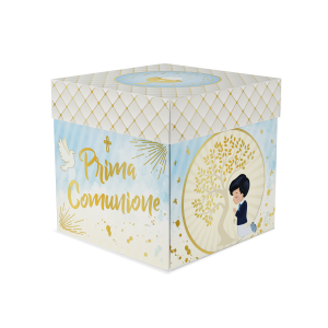 Box Surprise Prima Comunione Celeste 20x20 cm