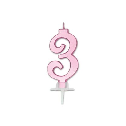 Candelina Italic metal Rosa numero 3