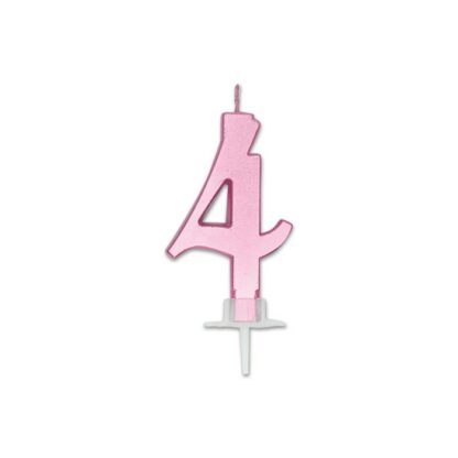 Candelina Italic metal Rosa numero 4
