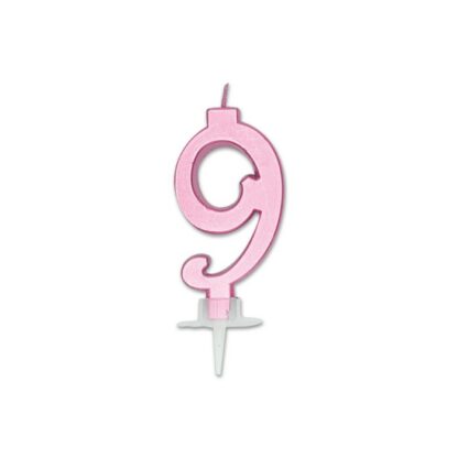 Candelina Italic metal Rosa numero 9