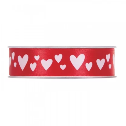 Nastro Cuori mm 25x25 mt Rosso