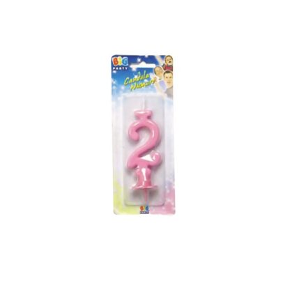 Candelina numero 2 rosa