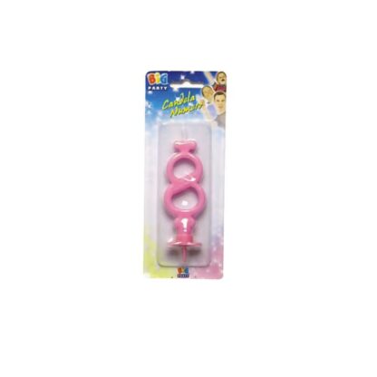 Candelina numero 8 rosa