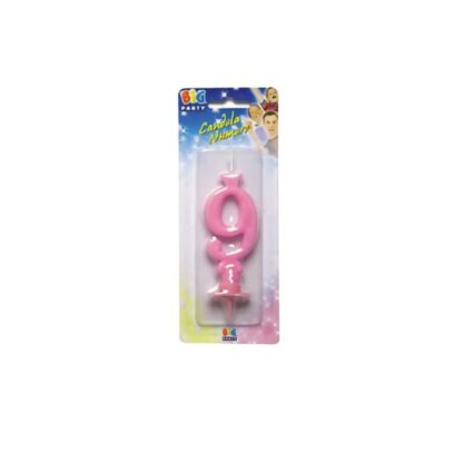 Candelina numero 9 rosa