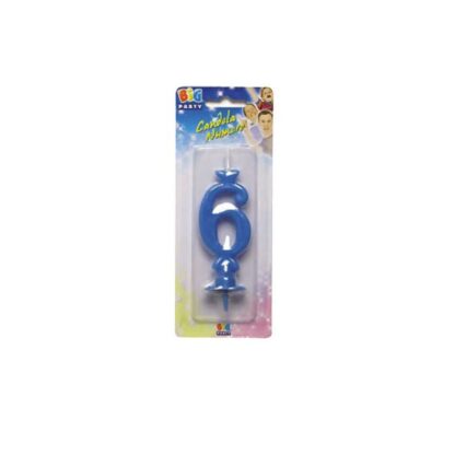 Candelina numero 6 celeste