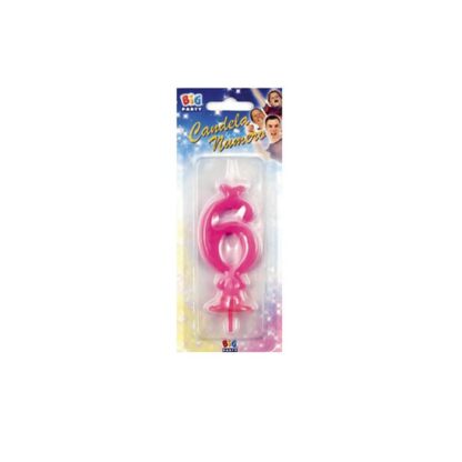 Candelina numero 6 fucsia