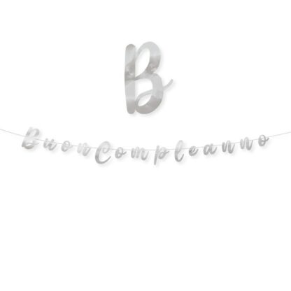 Festone Buon compleanno Argento