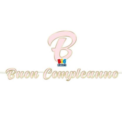 Festone Buon compleanno chic rosa