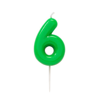 Candelina Glossy Verde Numero 6