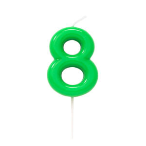 Candelina Glossy Verde Numero 8