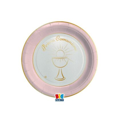 Piatti 18 cm Prima comunione chic rosa