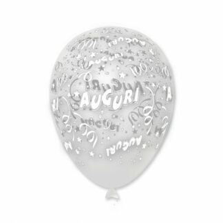 Palloncini Tanti Auguri Trasparente in lattice confezione da 100 pezzi