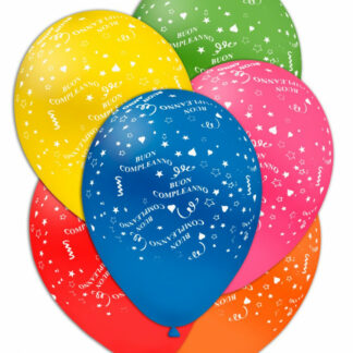 Palloncini Buon compleanno colori  assortiti  in lattice confezione da 100 pezzi