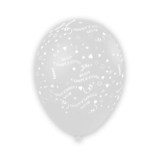 Palloncini Buon compleanno trasparenti in lattice confezione da 100 pezzi