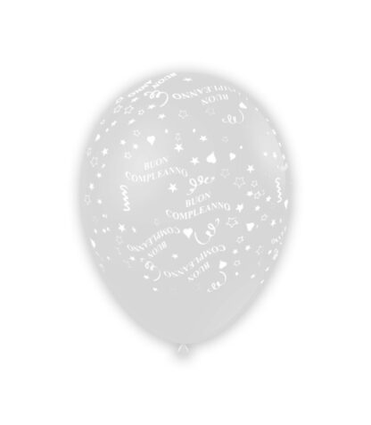 Palloncini Buon compleanno trasparenti in lattice confezione da 100 pezzi