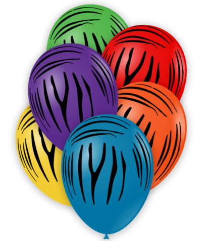 Palloncini Zebrati colori assortiti in lattice confezione da 100 pezzi