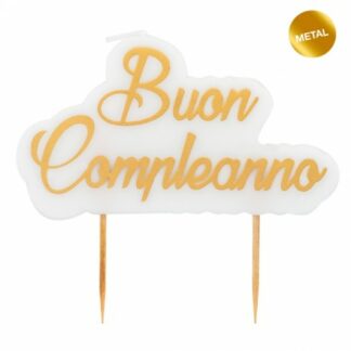 Candelina Buon compleanno metal oro