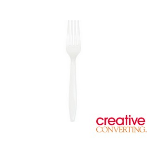 Forchetta In Plastica Bianco