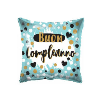Palloncino Mylar Happy Birthday Pois e Cuori