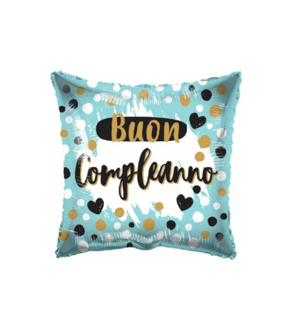 Palloncino Mylar Happy Birthday Pois e Cuori