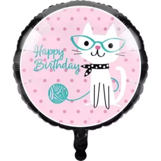 Palloncino Mylar Happy Birthday gattino