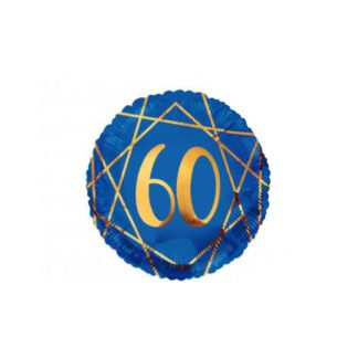 Palloncino Mylar Geoide Blu Navy Tondo K-Green 60 anni