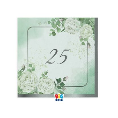 Tovaglioli 25x25 cm 25 anni Eucalipto