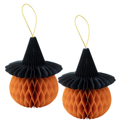Zucche in carta con cappello 20 cm