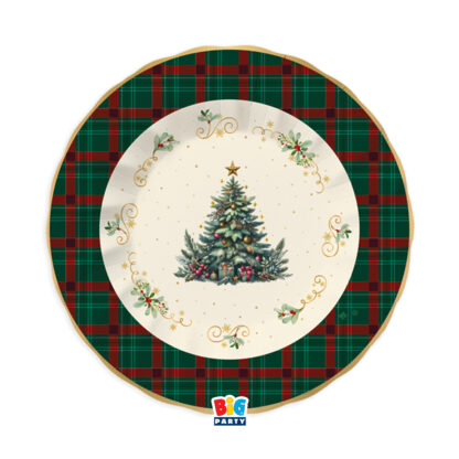 Piatti fondi 24 cm Tartan Christmas