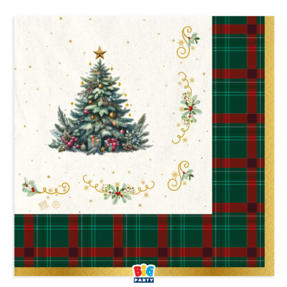 Tovaglioli 33x33 cm Tartan Christmas