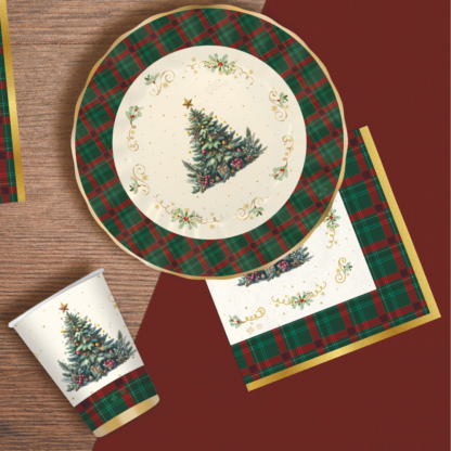 Tovaglioli 33x33 cm Tartan Christmas - immagine 2
