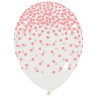 Palloncini Coriandoli rosa  12"- 30 cm in lattice