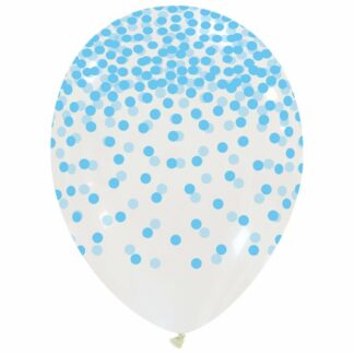 Palloncini Coriandoli azzurro  12"- 30 cm in lattice
