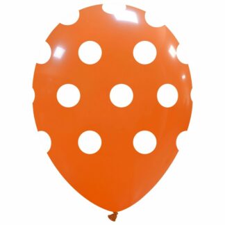 Palloncini Pois Arancione 12"- 30 cm in lattice