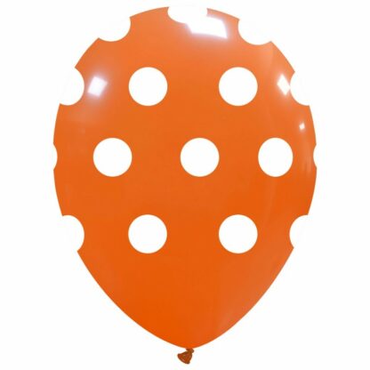 Palloncini Pois Arancione 12"- 30 cm in lattice