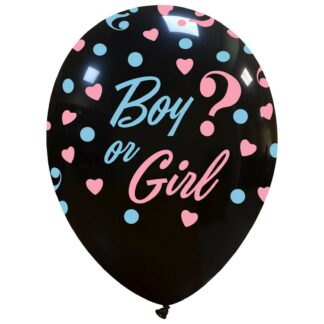 Palloncini Boy or Girl nero  12"- 30 cm in lattice