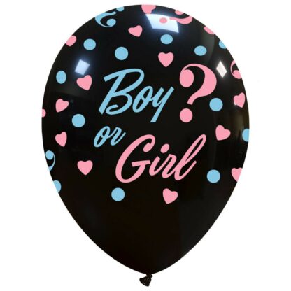 Palloncini Boy or Girl nero  12"- 30 cm in lattice