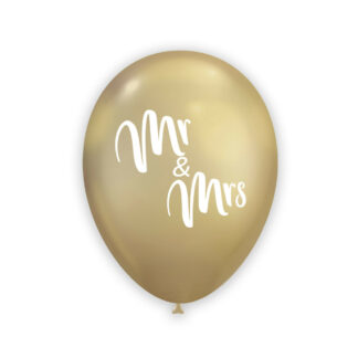 Palloncini titanio Mr e Mrs Oro 12"- 30 cm in lattice 100 pz