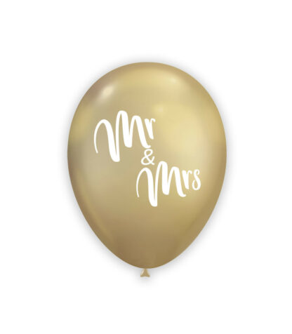 Palloncini titanio Mr e Mrs Oro 12"- 30 cm in lattice 100 pz