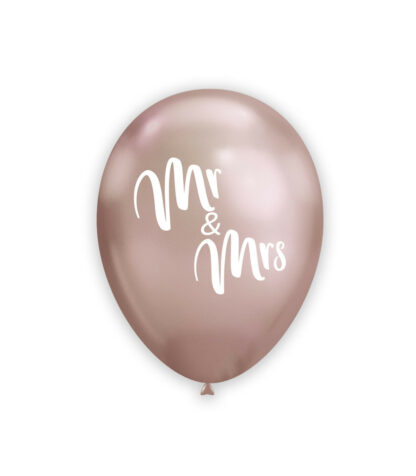 Palloncini titanio Mr e Mrs Rosa gold 12"- 30 cm in lattice 100 pz