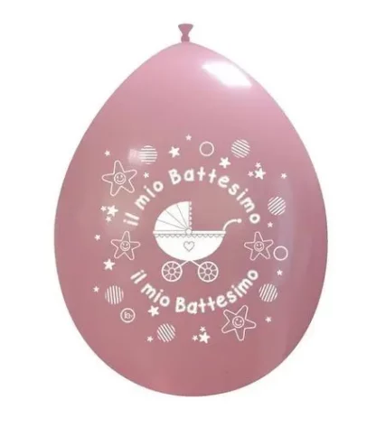 Palloncini Il mio battesimo rosa 10"- 28 cm In Lattice aria