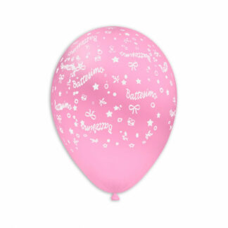 Palloncini Battesimo rosa 12"- 30 cm in lattice
